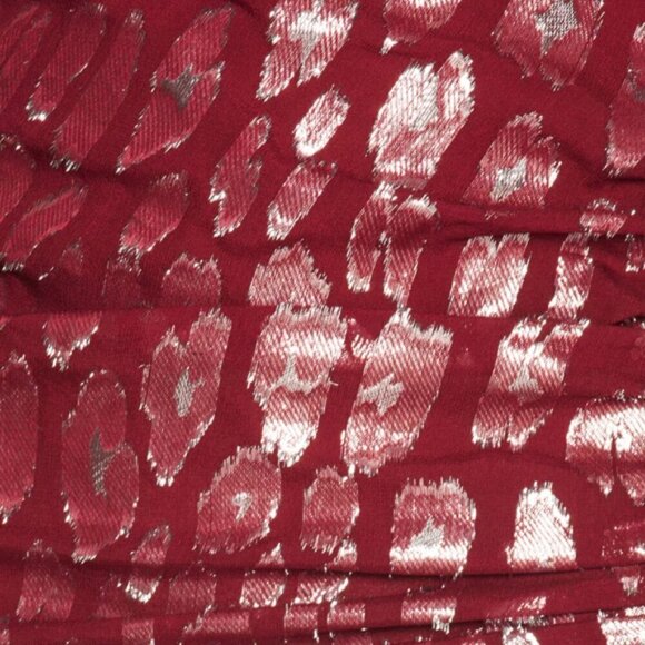 Veronica Beard 'Leighton' One-Shoulder Metallic Silk Dress, Red/Silver - Picture 5 of 5